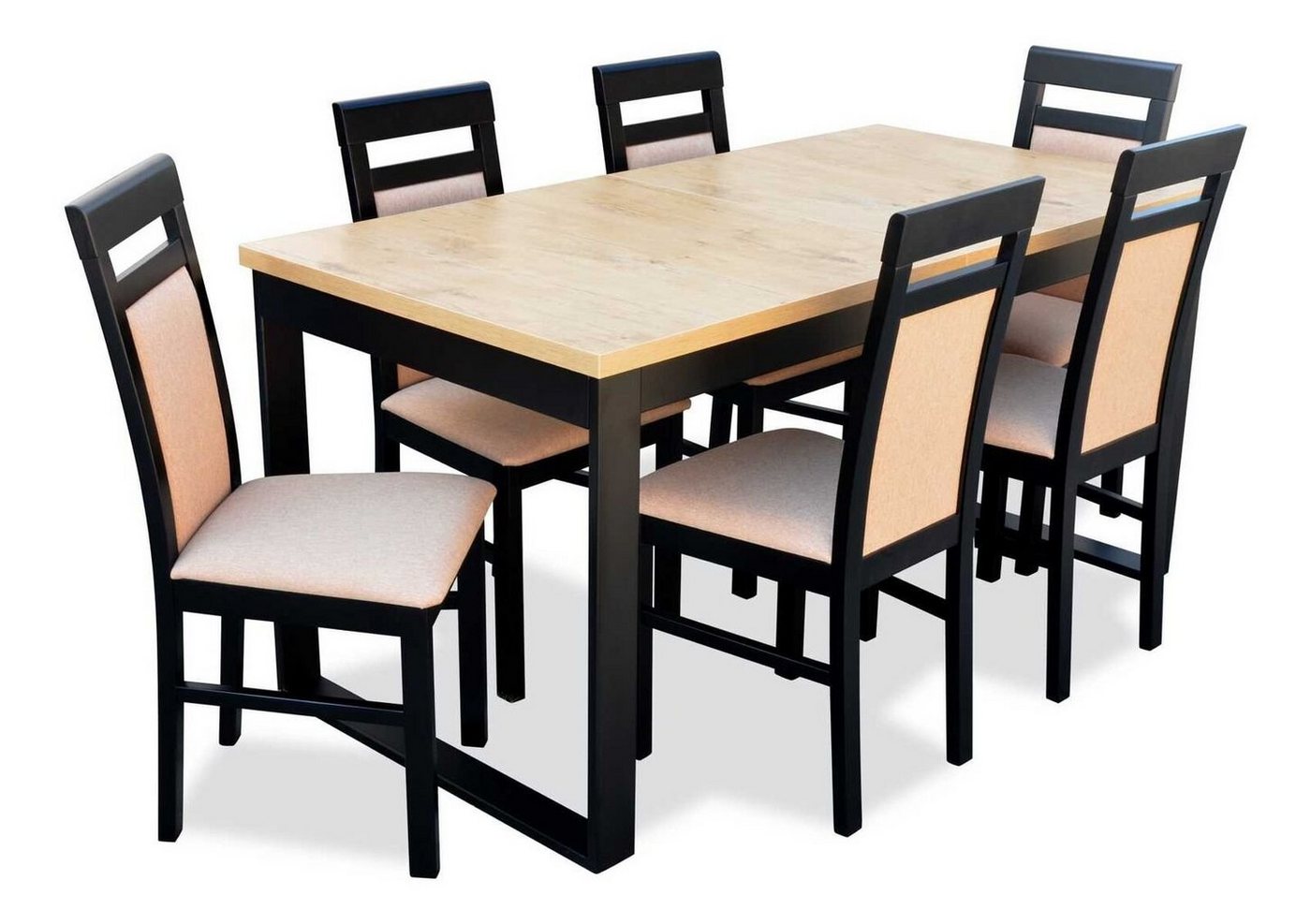 JVmoebel Esszimmer-Set Modernes Esstisch Tisch Holz Esszimmer Garnitur 6x Stühle Set, (7-St., Esstisch, 6x Stühle) von JVmoebel