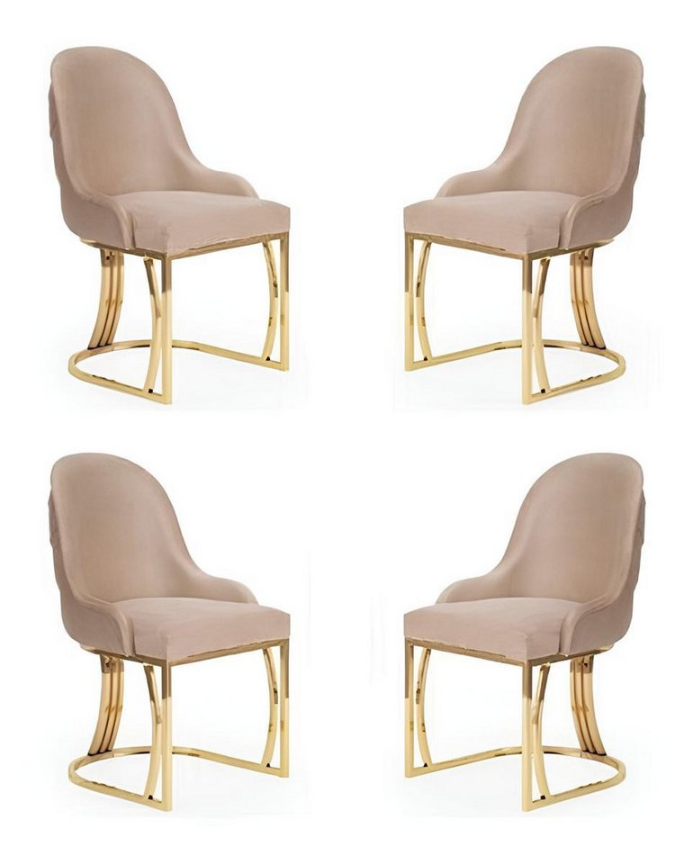 JVmoebel Esszimmerstuhl Esszimmer Textil Gastro Stuhl Set 2x Sessel Stoff Polster Stühle Beige, Made in Europa JVmoebel Esszimmerstuhl Esszimmer Textil Gastro Stuhl Set 2x Sessel Stoff Polster Stühle Beige, Made in Europa von JVmoebel