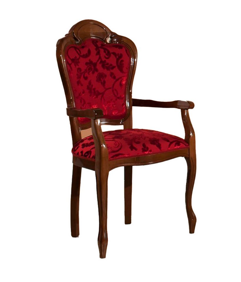JVmoebel Esszimmerstuhl, Stuhl Barock Armlehne Esszimmer Stühle Design Textil Luxus Rot von JVmoebel