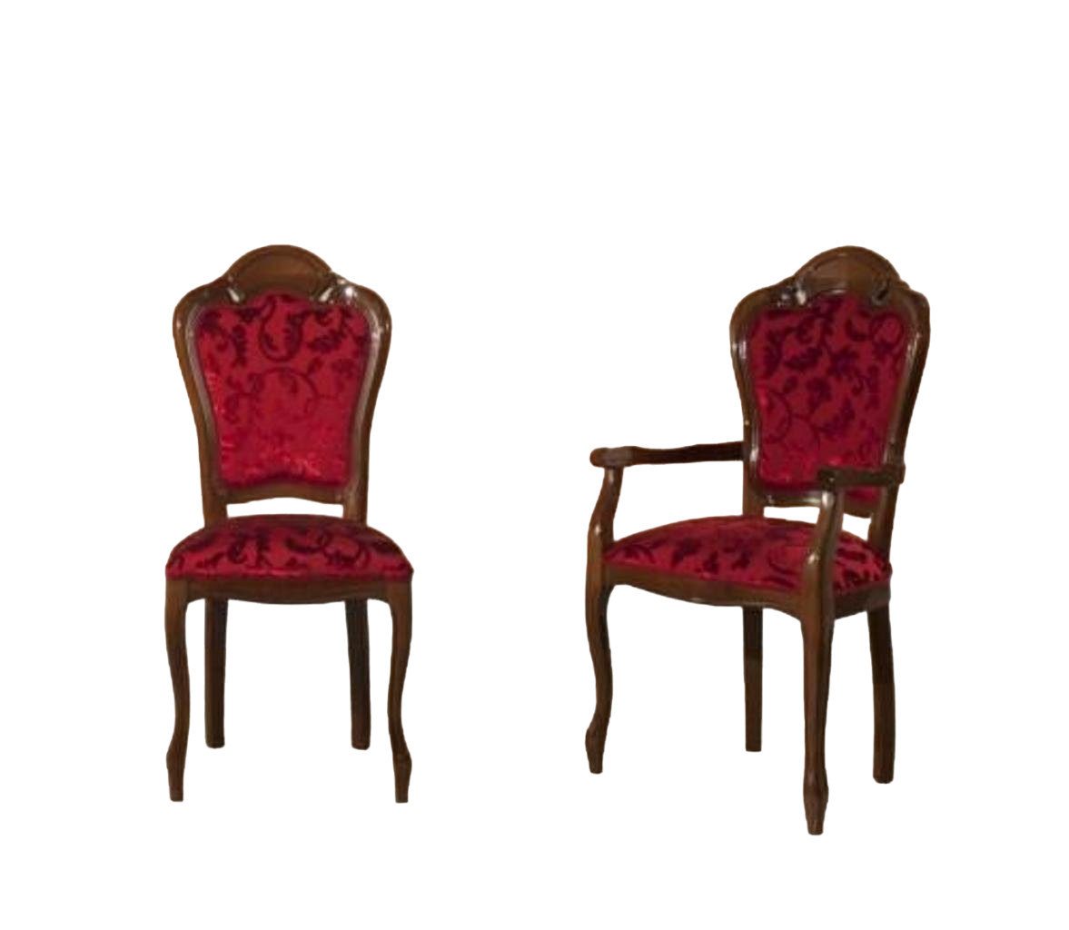 JVmoebel Esszimmerstuhl, Stuhl Ohne Armlehne Esszimmer Stühle Design Textil Luxus Rot Neu von JVmoebel