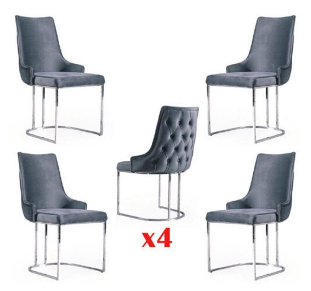 JVmoebel Esszimmerstuhl, Garnitur 4x Stühle Modern Polster Design Stuhlgruppe Holz Ess Stuhl von JVmoebel