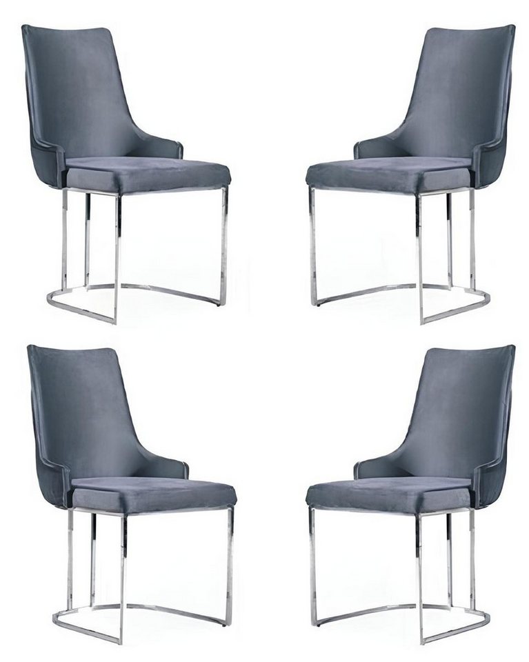 JVmoebel Esszimmerstuhl Garnitur 4x Stühle Polster Stuhlgruppe Holz Ess Stuhl Zimmer Set, Made in Europa von JVmoebel