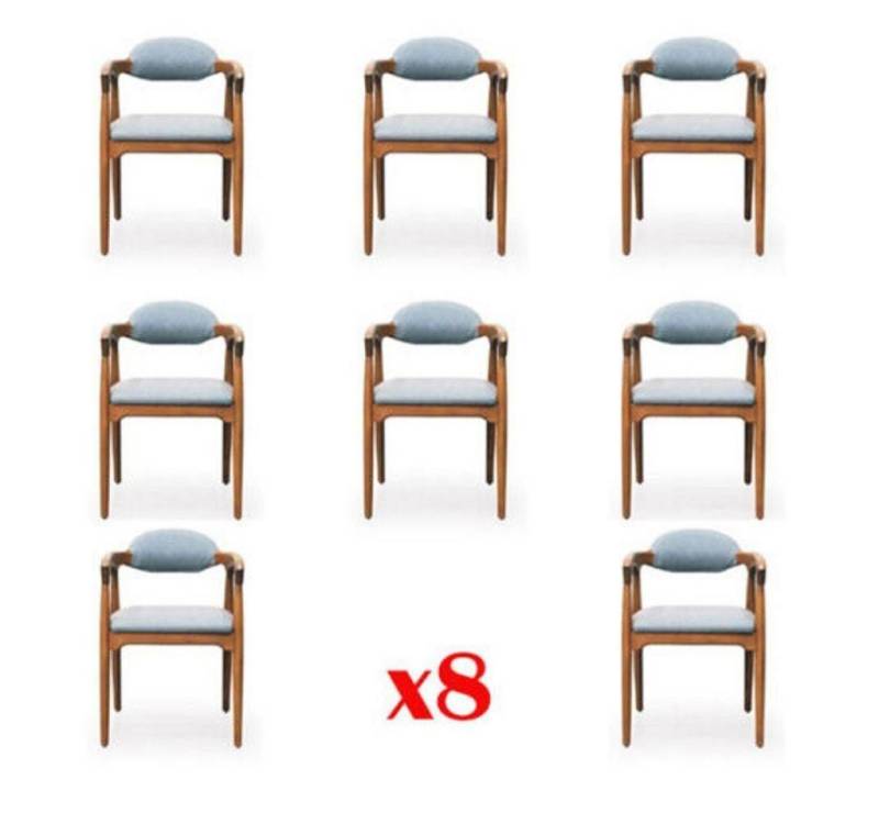 JVmoebel Esszimmerstuhl Garnitur Komplett Gruppe Stuhlgruppe 8x Stück Esszimmer Stuhl Set Lehn, Made in Europa von JVmoebel