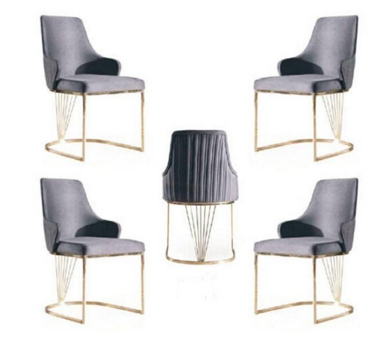 JVmoebel Esszimmerstuhl Gruppe Set 4x Sessel Stuhl Stoff Polster Stühle Gastro Esszimmer, Made in Europa von JVmoebel