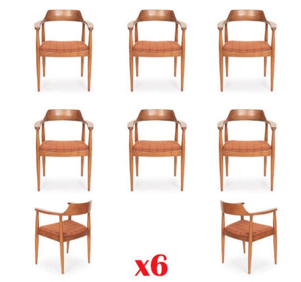 JVmoebel Esszimmerstuhl, Set 6x Stuh Luxus Design Polster Massiv Holz Stühle Sitz Büro Office von JVmoebel