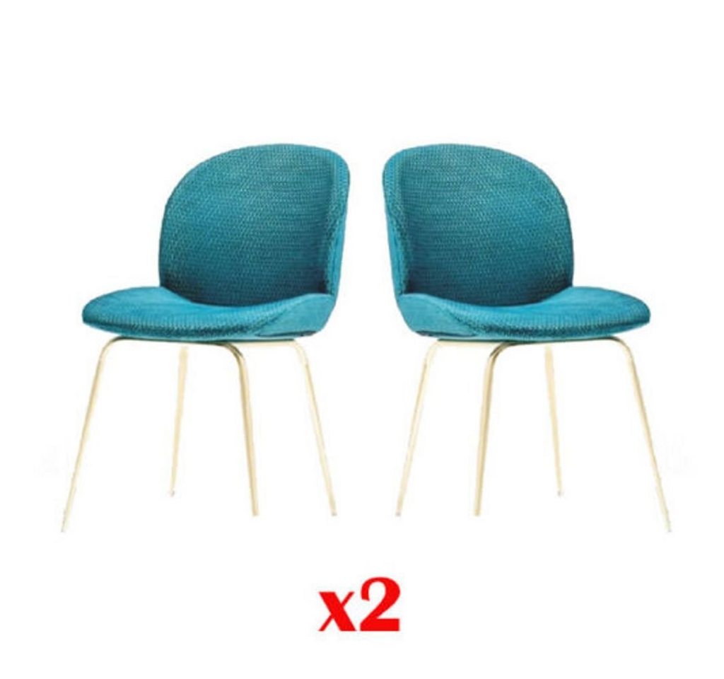 JVmoebel Esszimmerstuhl, Stühle 2x Stuhl Gruppe Stühle Garnitur Textil Stoff Neu Gepolsterte von JVmoebel