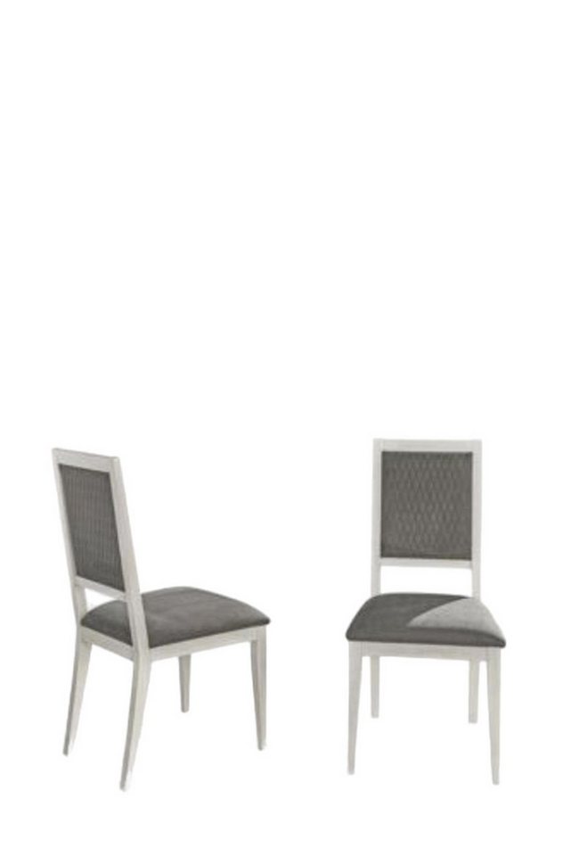 JVmoebel Esszimmerstuhl, Stuhl Holz Stoff Esszimmer Stühle Design Sessel Grau Neu Lehn neu von JVmoebel