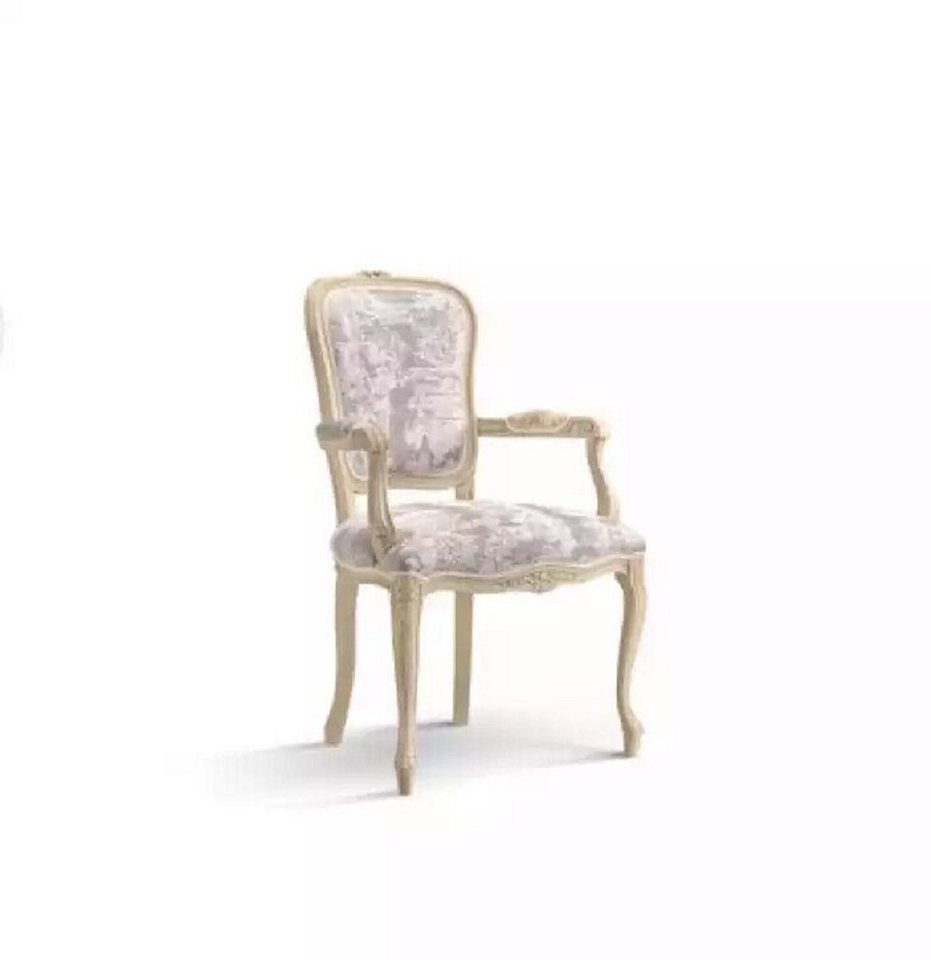 JVmoebel Esszimmerstuhl Beige Polsterstuhl mit Armlehne Luxus Wohnzimmer Esszimmer (1 St), Made in Europa von JVmoebel