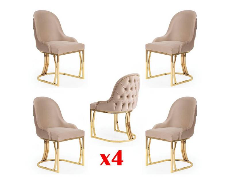 JVmoebel Esszimmerstuhl Beige Stuhl Set für Esszimmer - 2 Sessel mit Stoffpolsterung, Made in Europa JVmoebel Esszimmerstuhl Beige Stuhl Set für Esszimmer - 2 Sessel mit Stoffpolsterung, Made in Europa von JVmoebel