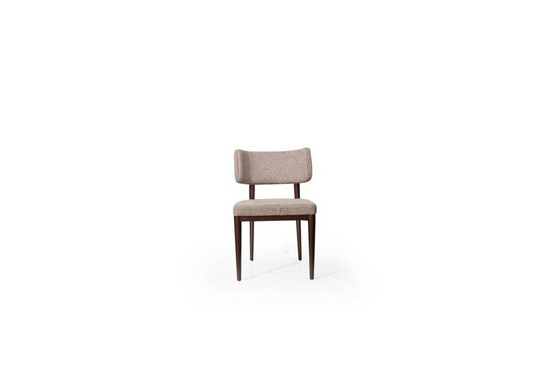 JVmoebel Esszimmerstuhl Beiger Esszimmerstuhl mit Holzfüßen - Designer Möbelstück (1 St), Made in Europa von JVmoebel