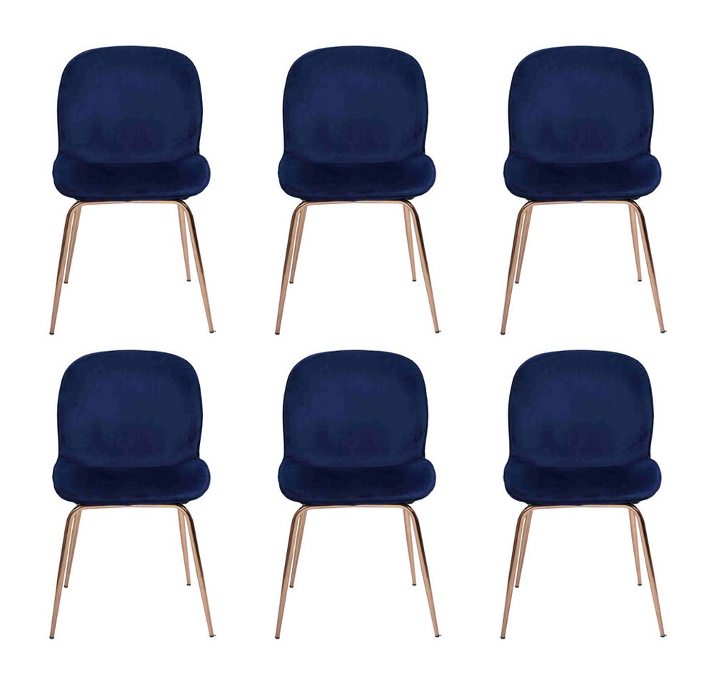 JVmoebel Esszimmerstuhl Blaue Essgruppe mit 6 Stühlen und textilem Sitzkomfort (6 St), Made in Europa von JVmoebel