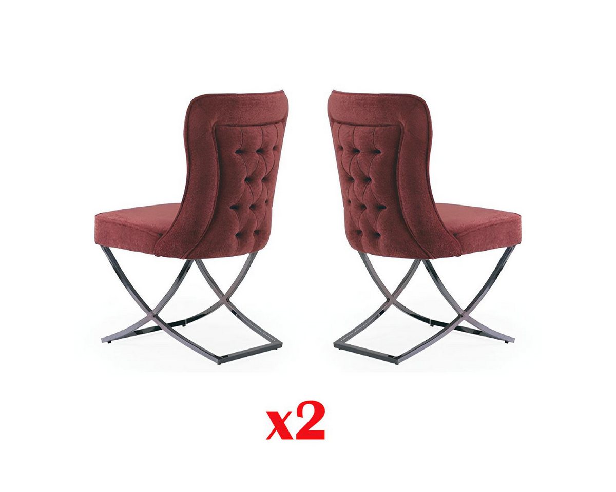 JVmoebel Esszimmerstuhl Chesterfield Hotel Sitzgruppe Textil 2er Set Stühle, Made in Europa JVmoebel Esszimmerstuhl Chesterfield Hotel Sitzgruppe Textil 2er Set Stühle, Made in Europa von JVmoebel