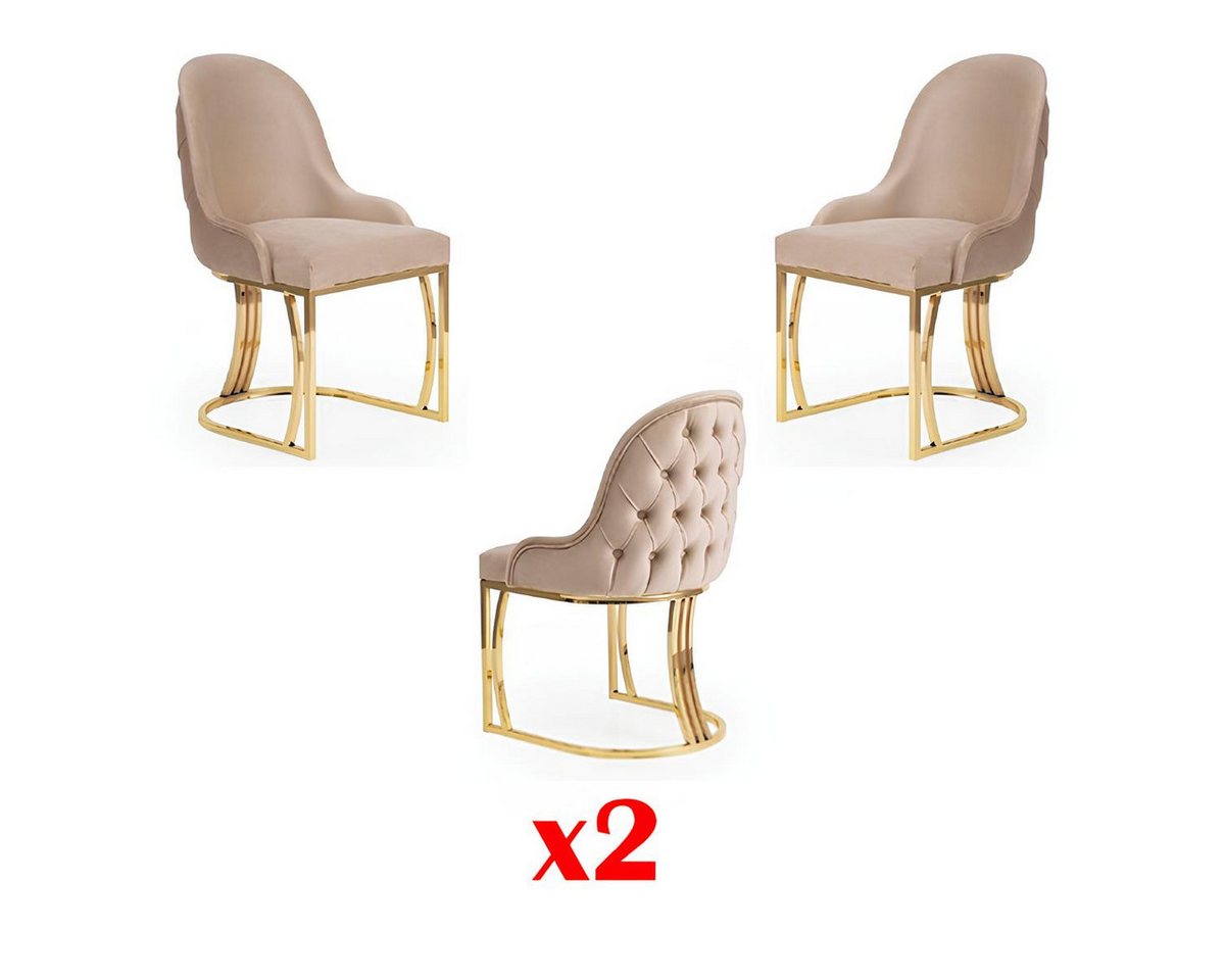 JVmoebel Esszimmerstuhl Chesterfield Sitzgruppe 2er Set Lehnsessel Möbel Garnitur, Made in Europa JVmoebel Esszimmerstuhl Chesterfield Sitzgruppe 2er Set Lehnsessel Möbel Garnitur, Made in Europa von JVmoebel