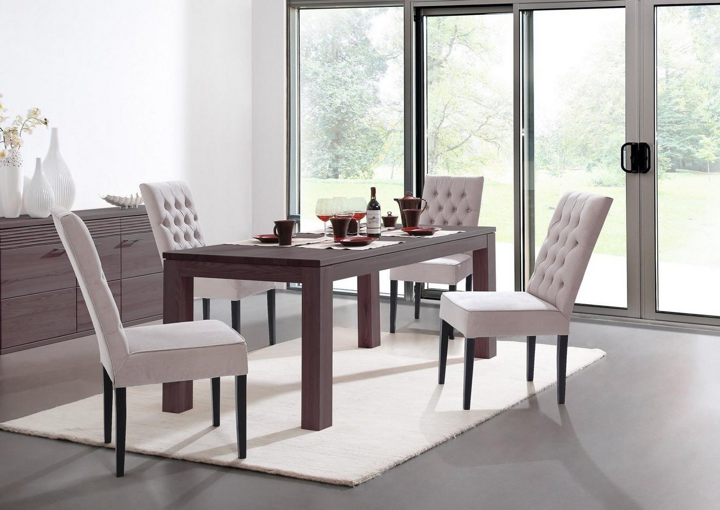 JVmoebel Esszimmerstuhl Chesterfield Sitzgruppe 2er Set Lehnstühle Polster Garnitur, Made in Europa von JVmoebel