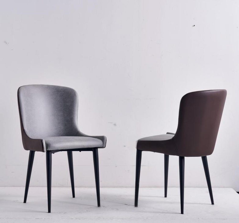 JVmoebel Esszimmerstuhl Designer Esszimmerstuhl in Grau - Holz Einzelsitz für die Küche (1 St), Made in Europa von JVmoebel