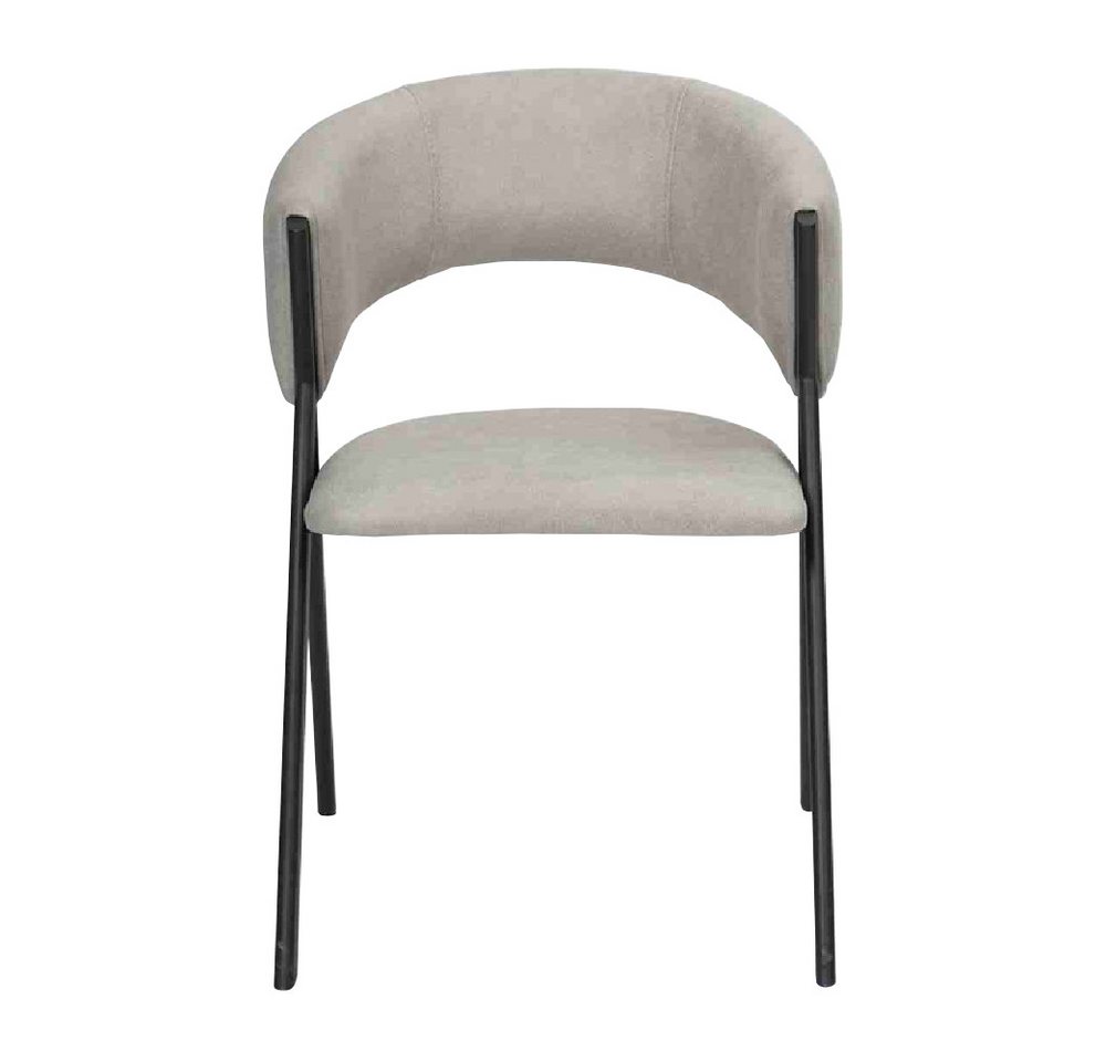 JVmoebel Esszimmerstuhl Designer Esszimmerstuhl in Hellgrau mit Metallgestell (1 St), Made in Europa von JVmoebel