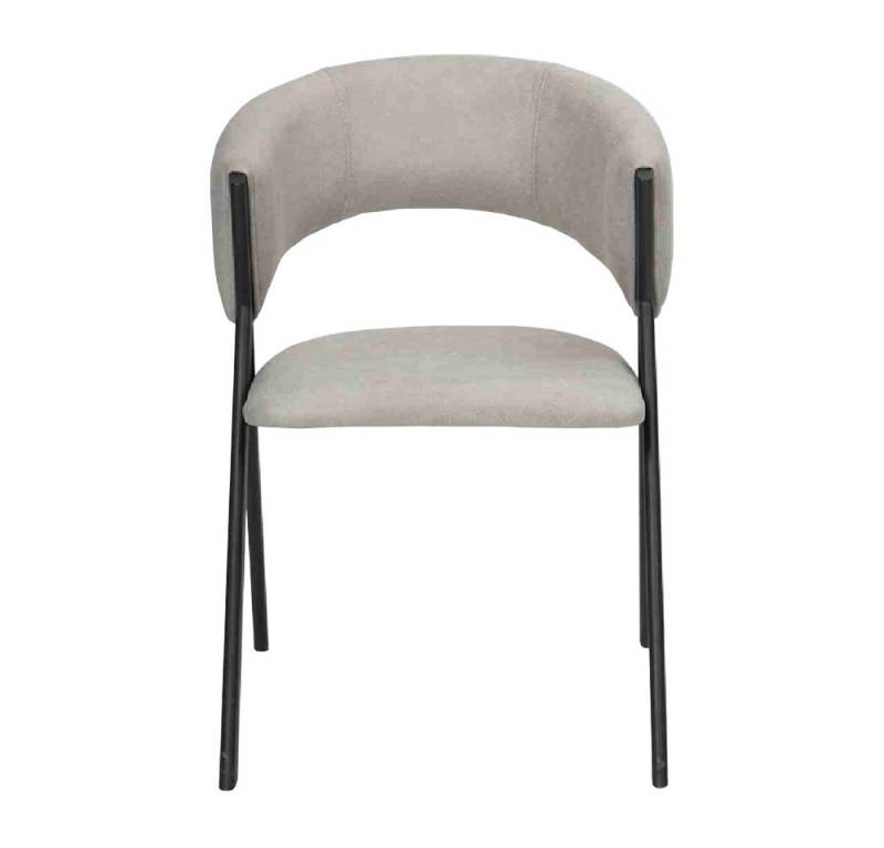 JVmoebel Esszimmerstuhl Designer Esszimmerstuhl in Hellgrau mit Metallgestell (1 St), Made in Europa von JVmoebel