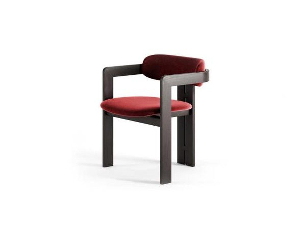 JVmoebel Esszimmerstuhl Designer Esszimmerstuhl in Rot mit Holzrahmen und Polsterung (1 St), Made in Europa von JVmoebel
