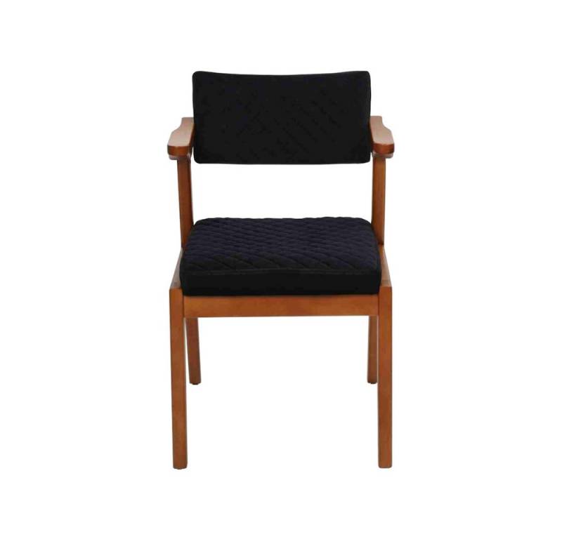 JVmoebel Esszimmerstuhl Designer Esszimmerstuhl in Schwarz-Braun mit Armlehnen (1 St), Made in Europa von JVmoebel