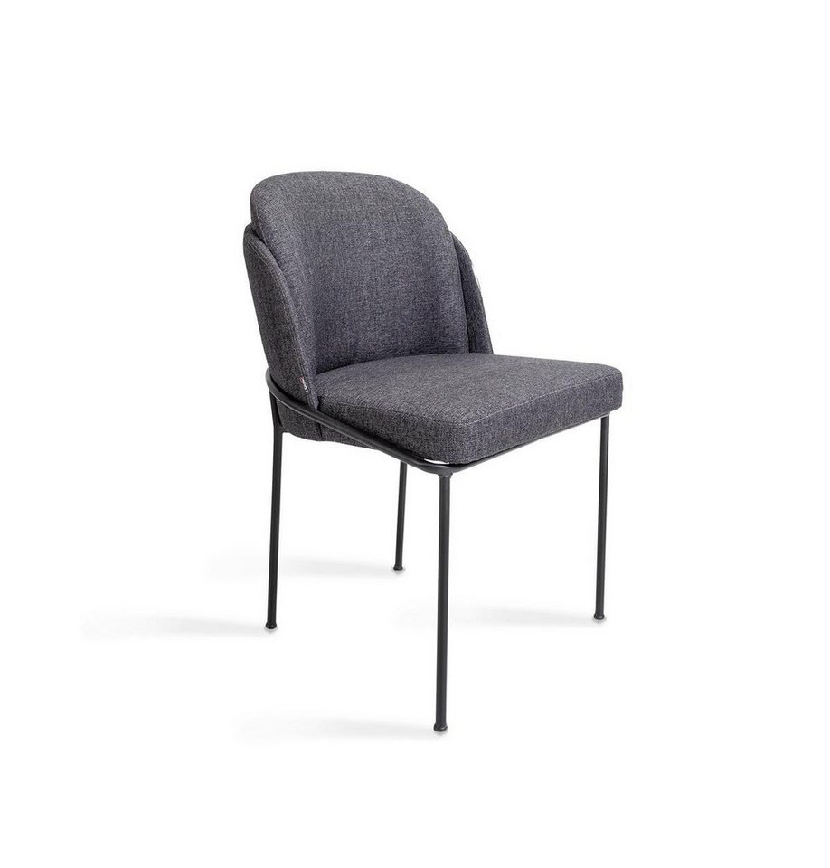 JVmoebel Esszimmerstuhl Designer Esszimmerstuhl mit grauem Stoffbezug – Luxusmöbel (1 St), Made in Europa von JVmoebel