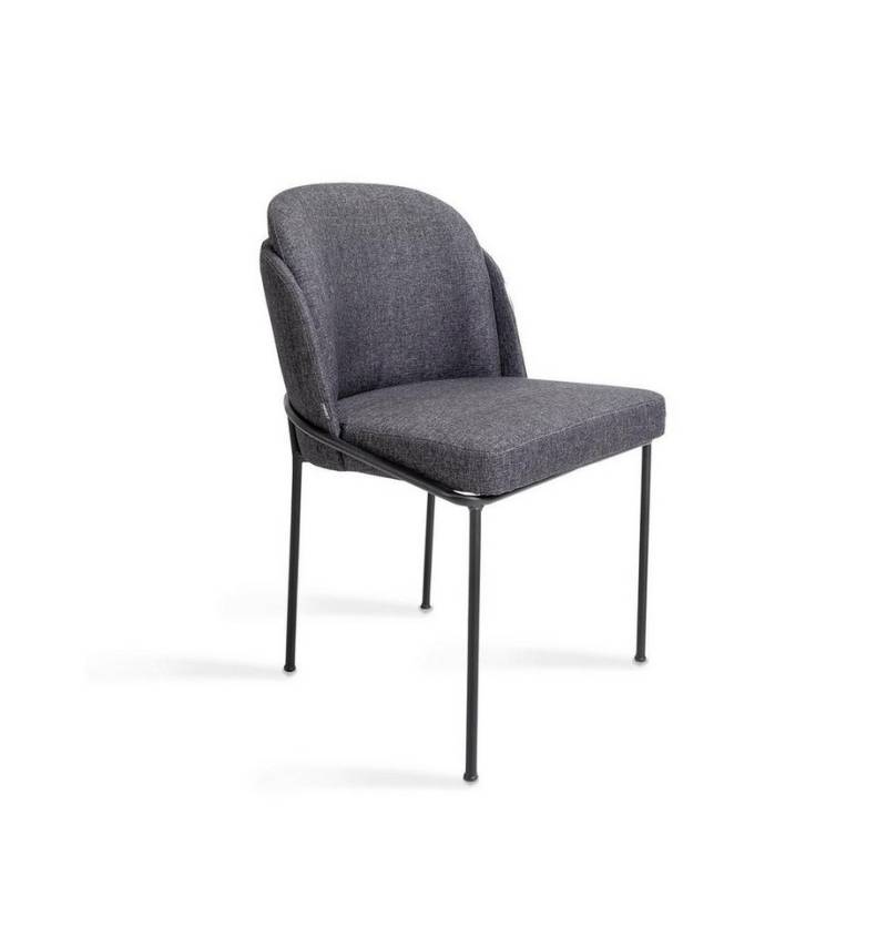 JVmoebel Esszimmerstuhl Designer Esszimmerstuhl mit grauem Stoffbezug – Luxusmöbel (1 St), Made in Europa von JVmoebel