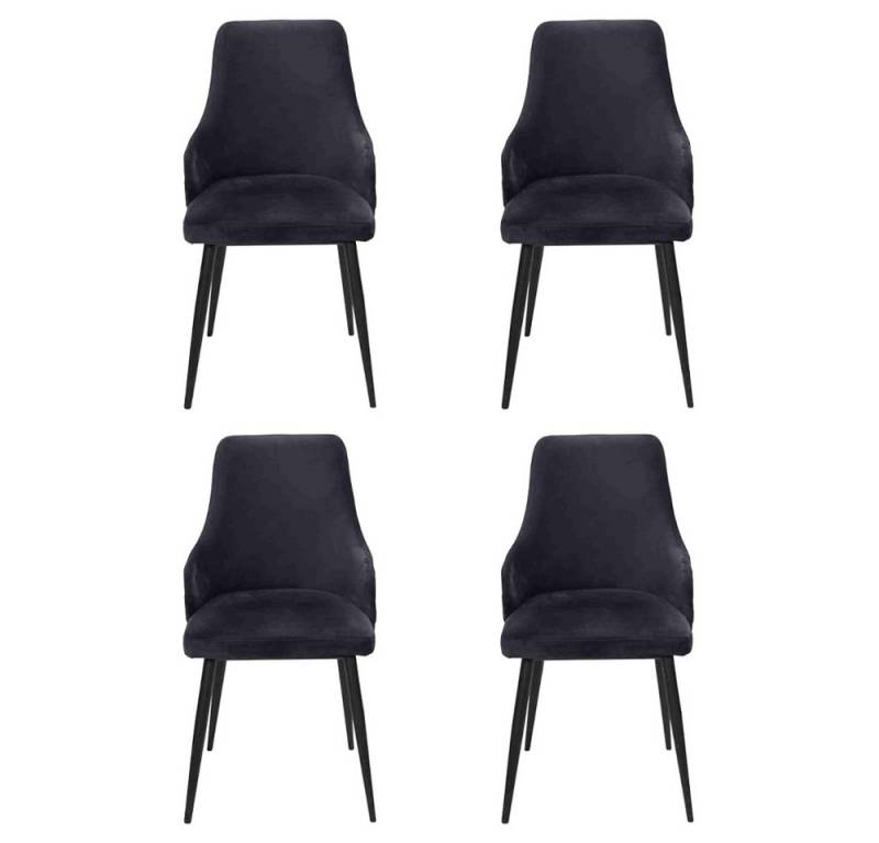 JVmoebel Esszimmerstuhl Elegante schwarze Designer-Stühle für luxuriöses Esszimmer-Setup (4 St), Made in Europa von JVmoebel