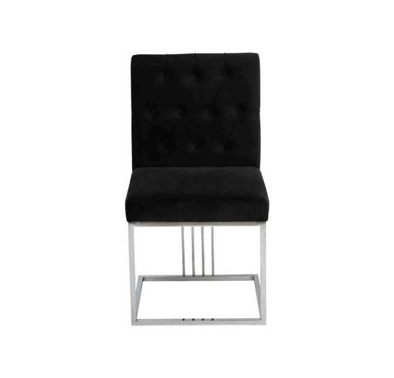 JVmoebel Esszimmerstuhl Eleganter Schwarzer Esszimmerstuhl aus Edelstahl Designer Möbel (1 St), Made in Europa von JVmoebel