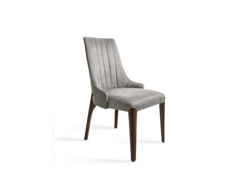 JVmoebel Esszimmerstuhl Eleganter grauer Esszimmerstuhl im modernen Design mit Polsterung (1 St), Made in Europa von JVmoebel