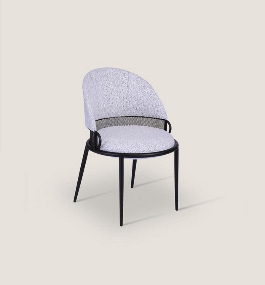 JVmoebel Esszimmerstuhl Eleganter grauer Esszimmerstuhl mit gepolstertem Textilbezug (1 St), Made in Europa von JVmoebel