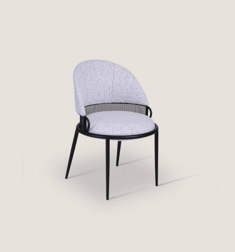 JVmoebel Esszimmerstuhl Eleganter grauer Esszimmerstuhl mit gepolstertem Textilbezug (1 St), Made in Europa von JVmoebel