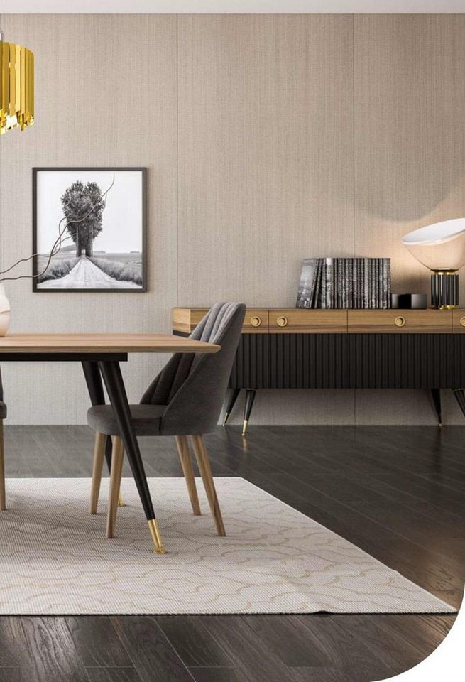 JVmoebel Esszimmerstuhl Eleganter grauer Küchenstuhl aus Holz mit mittlerer Polsterung (1 St), Made in Europa von JVmoebel