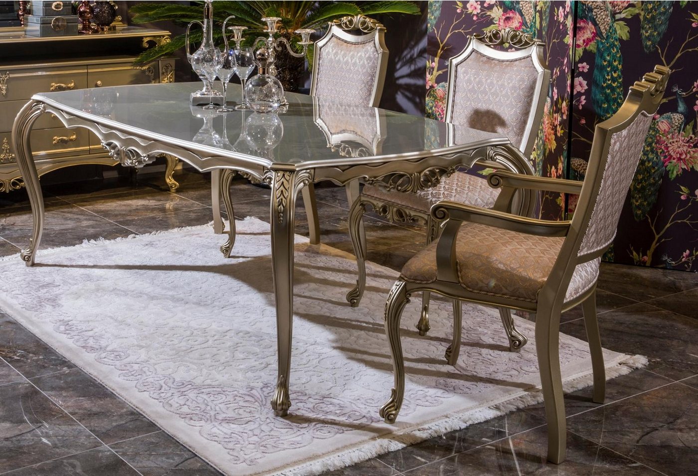 JVmoebel Esszimmerstuhl Esszimmer Set Essgruppe Klassische Barock Rokoko 4tlg Garnitur Stühle, Made in Europa JVmoebel Esszimmerstuhl Esszimmer Set Essgruppe Klassische Barock Rokoko 4tlg Garnitur Stühle, Made in Europa von JVmoebel
