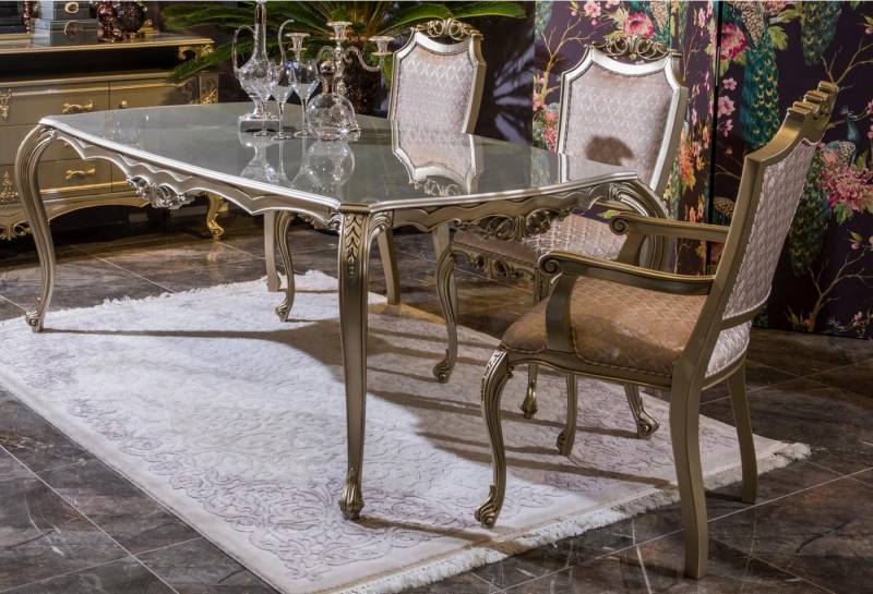 JVmoebel Esszimmerstuhl Esszimmer Set Essgruppe Klassische Barock Rokoko 4tlg Garnitur Stühle, Made in Europa von JVmoebel
