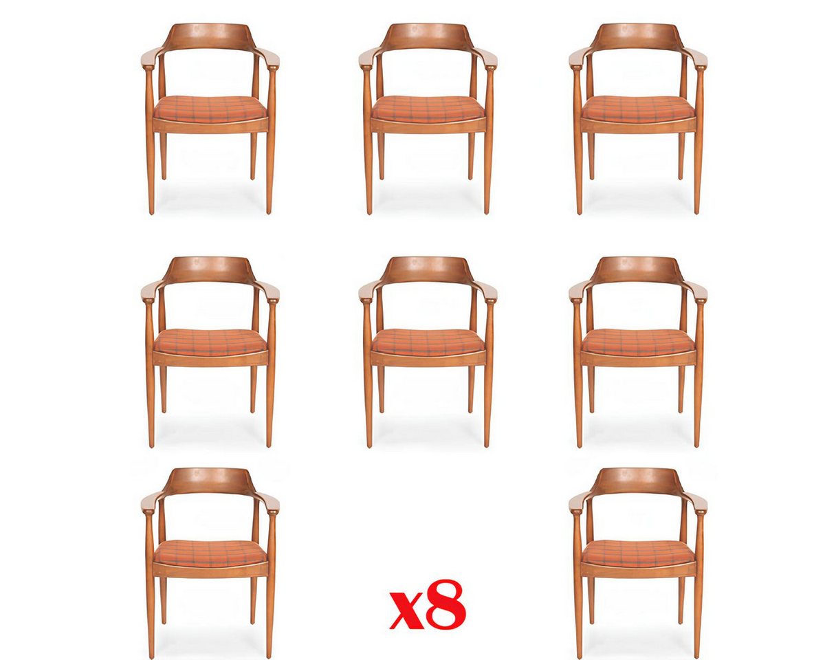 JVmoebel Esszimmerstuhl Esszimmer Stühle Polster 8er Set Holz Textil Gastro Sessel, Made in Europa JVmoebel Esszimmerstuhl Esszimmer Stühle Polster 8er Set Holz Textil Gastro Sessel, Made in Europa von JVmoebel