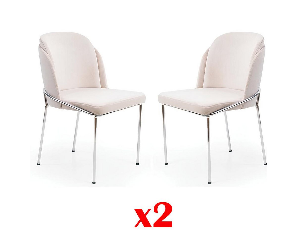 JVmoebel Esszimmerstuhl Esszimmer Stuhl Set 2x Sessel Polstergruppe in Weiß, Made in Europa JVmoebel Esszimmerstuhl Esszimmer Stuhl Set 2x Sessel Polstergruppe in Weiß, Made in Europa von JVmoebel