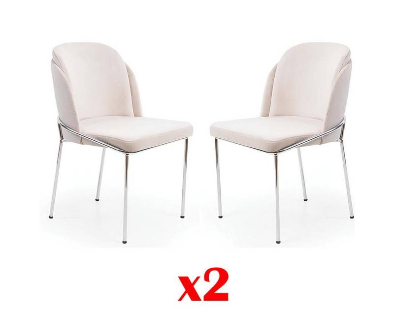 JVmoebel Esszimmerstuhl Esszimmer Stuhl Set 2x Sessel Polstergruppe in Weiß, Made in Europa JVmoebel Esszimmerstuhl Esszimmer Stuhl Set 2x Sessel Polstergruppe in Weiß, Made in Europa von JVmoebel