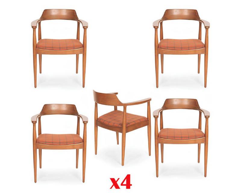 JVmoebel Esszimmerstuhl Esszimmer Stuhlset mit 4 Polsterlehnstühlen, Made in Europa JVmoebel Esszimmerstuhl Esszimmer Stuhlset mit 4 Polsterlehnstühlen, Made in Europa von JVmoebel