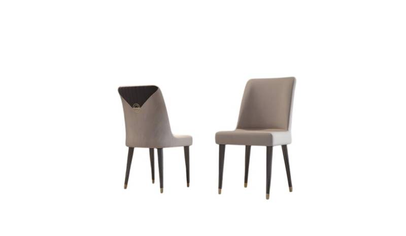 JVmoebel Esszimmerstuhl Esszimmerstuhl Grau Stoff Sitzer Design Küchenstuhl Holzfurnier (1 St), Made in Europe von JVmoebel