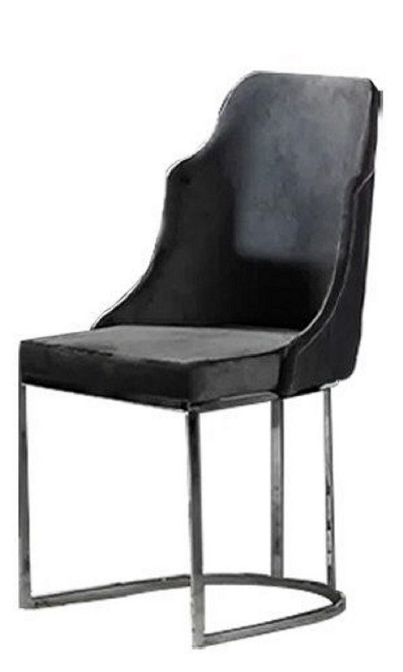 JVmoebel Esszimmerstuhl Küchenstuhl Grau Stoff Stuhl Esszimmer Lehnstuhl modern dekorativ (1 St), Made in Europa von JVmoebel