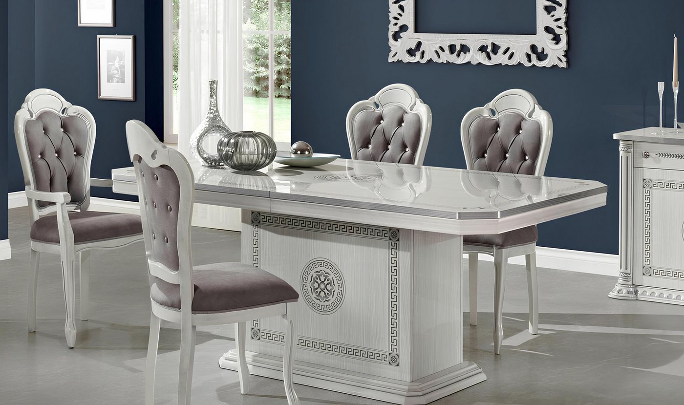 JVmoebel Esszimmerstuhl Esszimmerstuhl-Set aus Holz mit Kristallen in Grau - 4 Stück, Made in Europa JVmoebel Esszimmerstuhl Esszimmerstuhl-Set aus Holz mit Kristallen in Grau - 4 Stück, Made in Europa von JVmoebel