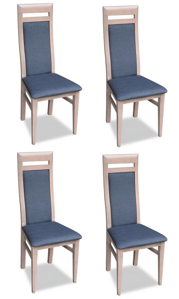 JVmoebel Esszimmerstuhl Gepolstertes Esszimmerstuhl Set aus Textil und Holz in Blau, Made in Europa JVmoebel Esszimmerstuhl Gepolstertes Esszimmerstuhl Set aus Textil und Holz in Blau, Made in Europa von JVmoebel