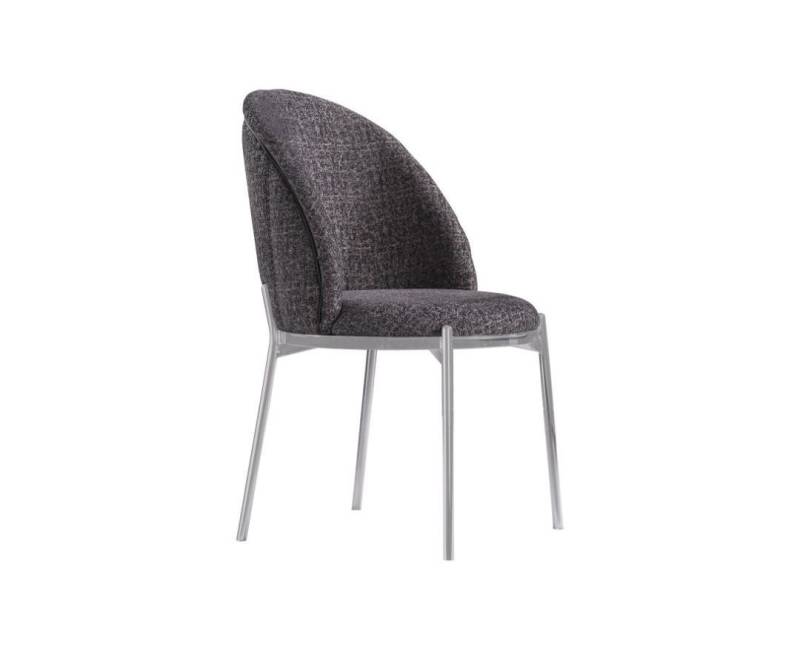 JVmoebel Esszimmerstuhl Hochwertiger Polsterstuhl Grau Metall Esszimmer Küchenstuhl Modern (1 St), Made in Europe von JVmoebel