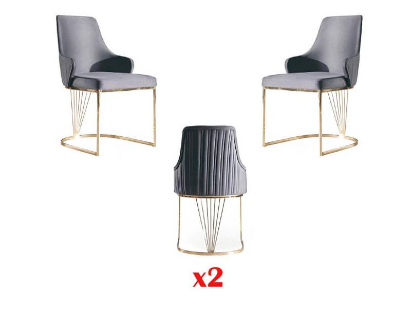 JVmoebel Esszimmerstuhl Lounge Sessel Set aus Metall - 2 Polsterstühle für Esszimmer, Made in Europa JVmoebel Esszimmerstuhl Lounge Sessel Set aus Metall - 2 Polsterstühle für Esszimmer, Made in Europa von JVmoebel