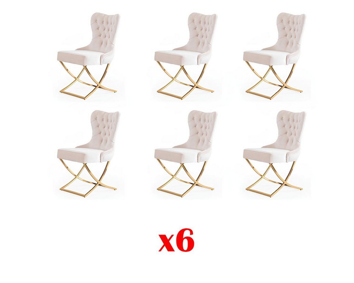 JVmoebel Esszimmerstuhl Lounge Stuhlset 6er Gruppe gepolstert Sitzmöbel Möbelstücke, Made in Europa JVmoebel Esszimmerstuhl Lounge Stuhlset 6er Gruppe gepolstert Sitzmöbel Möbelstücke, Made in Europa von JVmoebel
