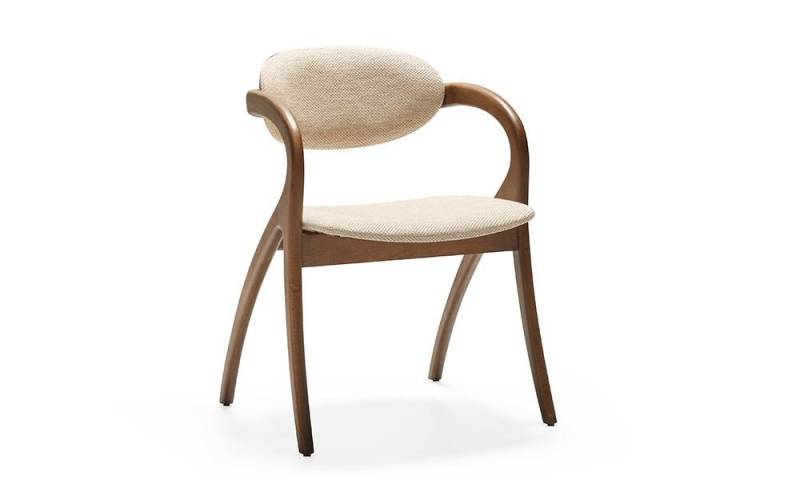 JVmoebel Esszimmerstuhl Luxus Lehnstuhl Beige Holzrahmen Italienisches Design Holzstuhl (1 St), Made in Europe von JVmoebel