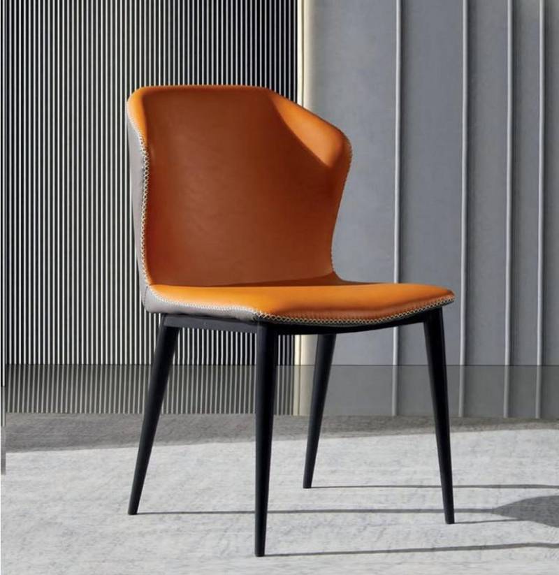 JVmoebel Esszimmerstuhl Moderne Designer-Lehnstühle in Schwarz-Orange für Esszimmer (1 St), Made in Europa von JVmoebel