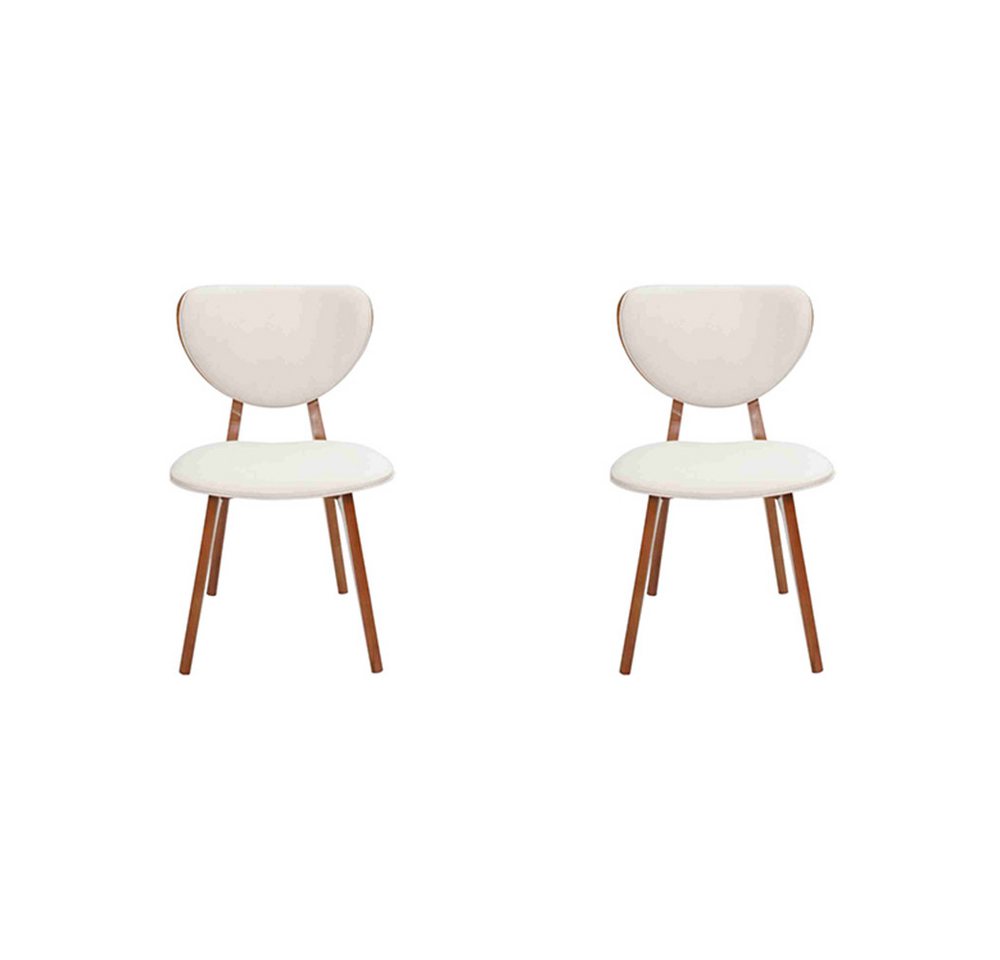 JVmoebel Esszimmerstuhl Moderne Einzelsitze aus Holz im weißen Design - 2 Stück (2 St), Made in Europa von JVmoebel
