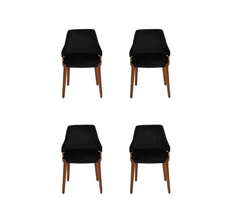 JVmoebel Esszimmerstuhl Moderne schwarze Esszimmerstühle aus Holz im 4er Set (4 St), Made in Europa von JVmoebel