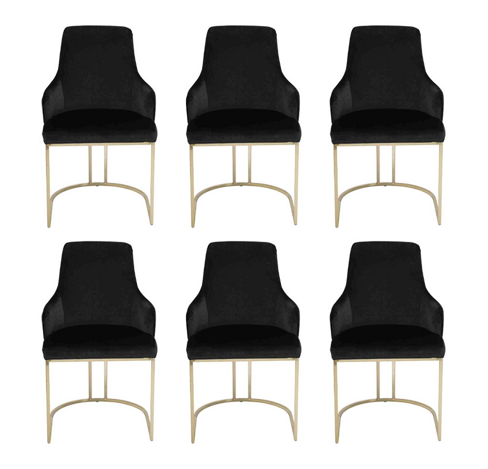 JVmoebel Esszimmerstuhl Moderne schwarze Esszimmerstühle im 6er Set – Design Möbel Neu (6 St), Made in Europa von JVmoebel