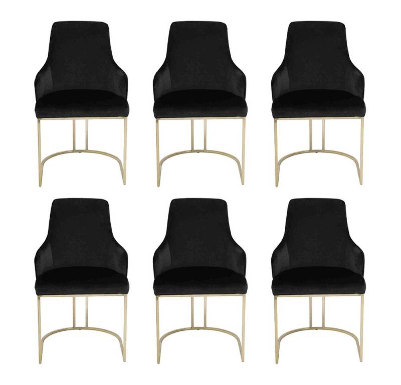 JVmoebel Esszimmerstuhl Moderne schwarze Esszimmerstühle im 6er Set – Design Möbel Neu (6 St), Made in Europa von JVmoebel